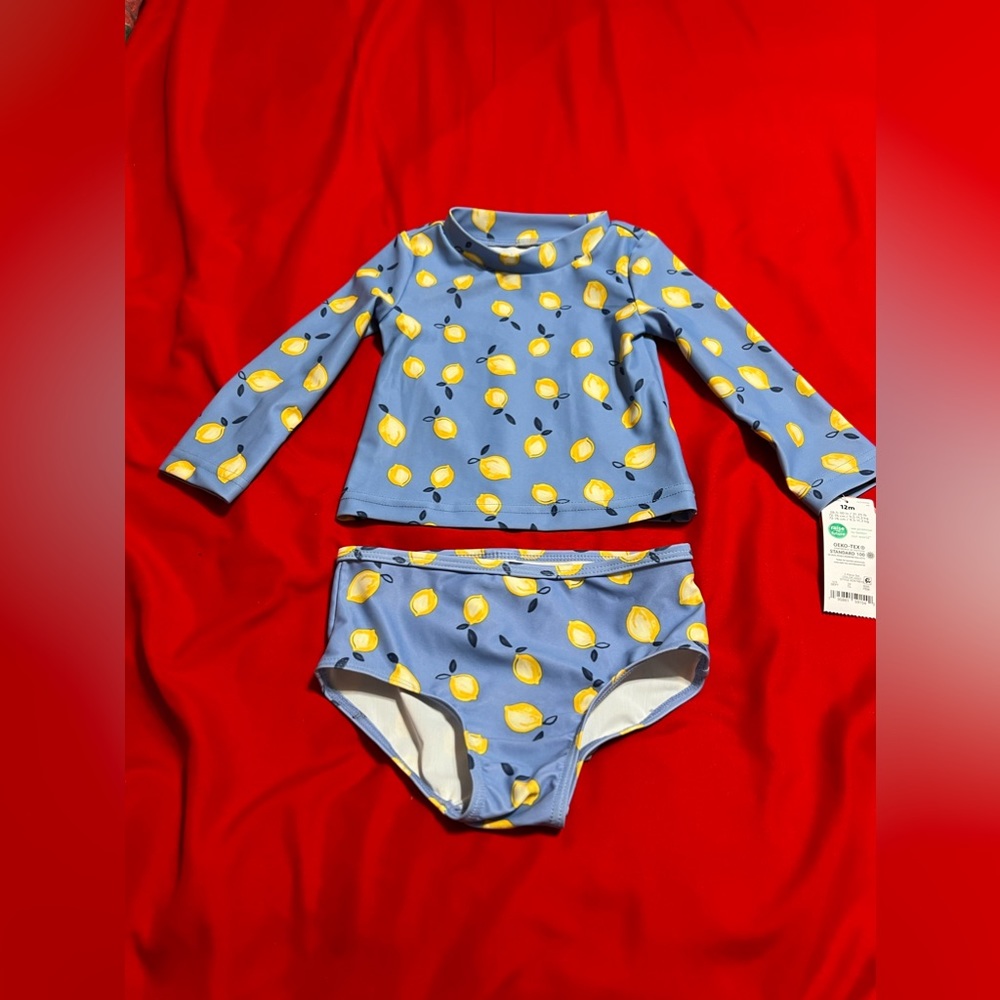 Girls Carter’s Rash Guard Bikini Size (Top 12M)(Bottom 18M)